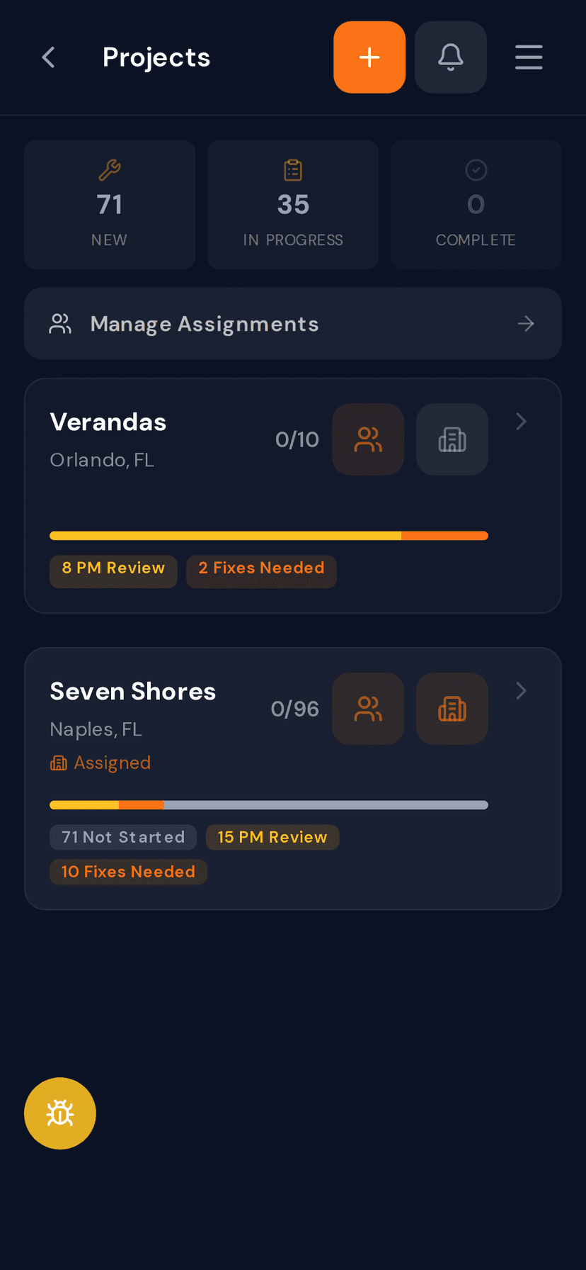 ProPunch on mobile — simple interface designed for the field
